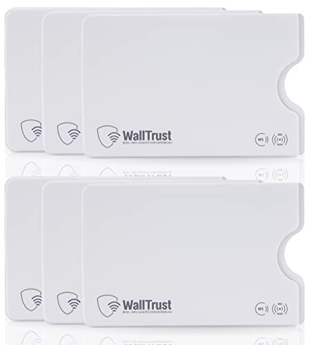 WallTrust RFID NFC Blocker, custodia protettiva in plastica rigida, 7 pezzi, per carte di credito e carte di credito, Set da 6 pezzi, colore, Set of 6, Classico