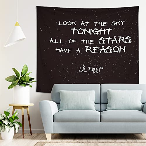 HCDZF Lil Peep Star Shopping Songtexte Sternenhintergrund Boutique Tapisserie Wandbehang Wandteppich Home Decor (S:59ʺ × 39ʺ)