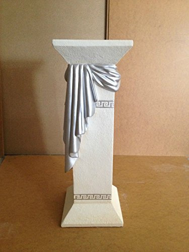 Cinar Columna de meandro estilo mesa auxiliar mármol 80 cm griego antiguo rococó columna barroco soporte para flores Podio pintado a mano
