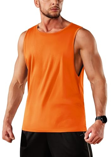 TACVASEN Vest for Men Cotton Tank Top Moisture Wicking Muscle Shirt Summer Sleeveless Running Tops Gym Workout Tank