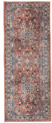 RugVista Galaxy Oriental, Tappeto, Orientali, 80 x 200 cm, Rettangolare, Pelo corto, Soggiorno, Camera da letto, Cucina, Corridoio, Lavabile in lavatrice, Ruggine/Blu