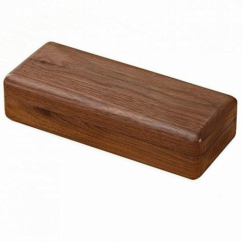 Dinntty Brillenetui aus Holz tragbare Brillenaufbewahrungsbox Walnuss-Schutzbrillenetui für Sonnenbrillen