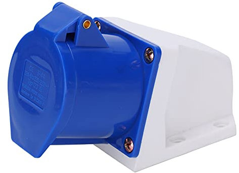 Haosie 32AMP Socket, 2P+E 220V to 250V Wall Socket Waterproof IP44 Plug Connector Socket, 3Pin 1Phase Industrial Power Socke