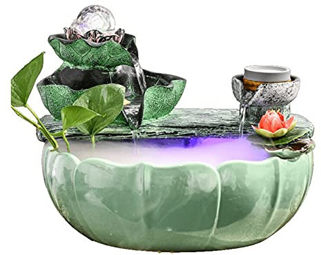 Fontana da interni Feng Shui Fontana da tavolo fontana da tavolo fontana fontana in ceramica fontana fontana fontana con light atomizzante home ufficio camera da letto decorazione scrivania Home Fonta