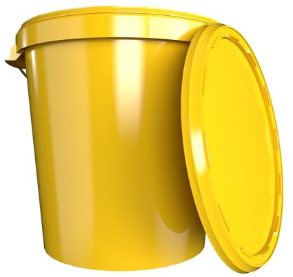 FixedByU Secchio da 30 litri giallo ermetico chiudibile impilabile Polipropilene (PP) Contenitore per alimenti