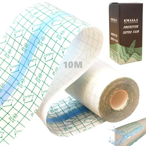 Unihuby 15Cm x10M Second Skin Tattoo Folie Heilung Tattoo Pflaster | 10M Wasserdichte Tattooschutz beim Schwimmen Tattoo Haut Wrap Tattoo Aftercare Bandage Tattoo Studio Zubehör