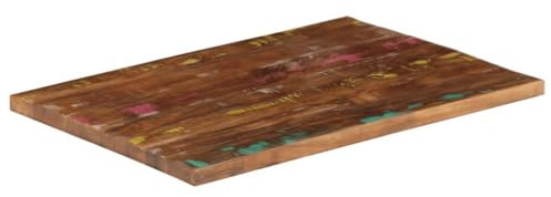 Generisch Tischplatte 80x60x2,5 cm Rechteckig Altholz Massiv,jiangboyue-371059