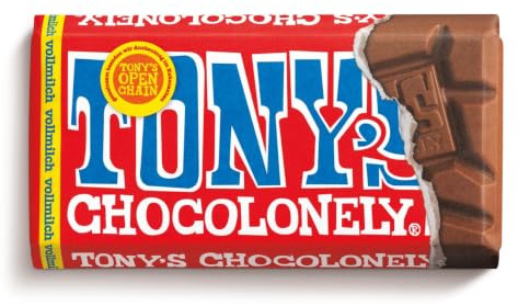TONY'S CHOCOLONELY - Vollmilchschokolade 90 g - Fairtrade Schokolade. Ohne Palmöl, hergestellt in Belgien