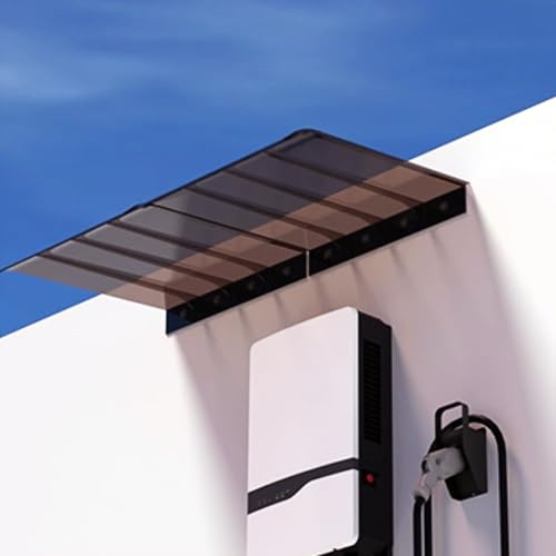 Marquesina para Puertas de Entrada,Toldo Cubierta Invisible,Tejadillo Puerta Transparente para Lluvia y Nieve,Toldo de Entrada de Puerta Delantera de Policarbonato,3mm (35x50cm/14 x20)