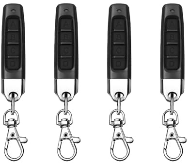 Bkiyougo 433MHz Copy Remote Opener, Universal Garage Door Controller Wireless Cloning Key Fob 4 in 1 Remote Control Duplicator, for Electric Gate Car Alarm doors Home Store Roller Shutters