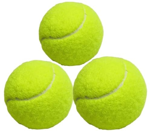 3 pelotas de tenis clásicas amarillas de práctica, entrenamiento sin presión, pelota de ejercicio, pelotas de tenis de goma suave, diámetro de 2.5 pulgadas, ideal para principiantes, profesionales