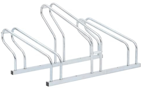 Genérico Soporte para 3 Bicicletas Suelo Independiente Acero galvanizado,Deportes,Actividades al Aire Libre,Ciclismo,Accesorios para Bicicletas,Bases y Soportes para almacenar Bicicletas,4005574
