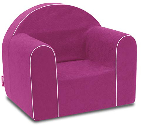 Badum - Kindersessel ab 1 Jahr - Kinder Sessel - Stabil, Bequem, aus Schaumstoff - mit Abnehmbarem Bezug, Waschbar - Geschenkidee, Geschenk zum 1 Geburtstag für Mädchen, Junge - Pink