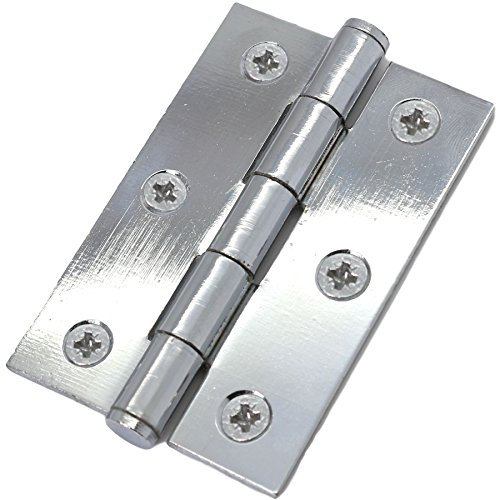 3X Pairs of Polished Chrome 3 Inch/75mm Door Butt Hinges