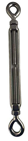 Stainless Steel (316) M12 (1/2) 12mm Turnbuckle Eye and Eye with Locknuts Marine Grade M12 Metric Thread