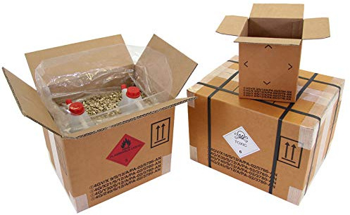 Gefahrgut-Karton 2-wellig, 390x390x430mm, Inhalt 65l, 4fach Zulass.:(4GV):IATA(Luft), IMDG(See), RID/ADR(Land)