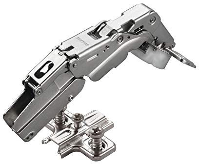 2 x Salice Topfband 155° Serie 200 mit Dämpfer im Topf Bohrbild T52 Innenanschlag mit Kreuz-Montageplatte Höhe 6 mm mit vormontierten Euroschrauben, Langlochverstellung Topfscharnier von SO-TECH®