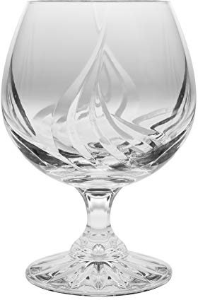 Barski Crystal - Jerez - Brandy - Coñac - Snifter - Juego de 6 vasos - Hecho a mano - Vaso de cristal - Ideal para bebidas alcohólicas - Bourbon - Vino - 9 onzas - Fabricado en Europa
