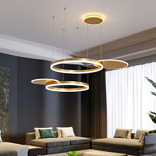 LED Esstisch Lampe Hängelleuchte Pendelleuchte Metall Acryl Pendellampe Dimmbar Mit Fernbedienung Hängelampe Kreis Kronleuchter Für Küche Schlafzimmer Wohnzimmer Büro Bar Cafe Deckenleuchten