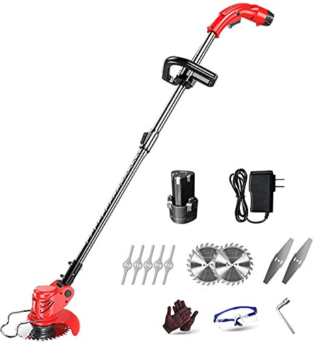 Portatile Decespugliatore Batteria Tagliabordi Erba Da Giardino Elettrico, Testata Regolabile E Maniglia Telescopica Con Batteria Al Litio Da 24V/8000mA Rasaerba, Per Prati E Cortili