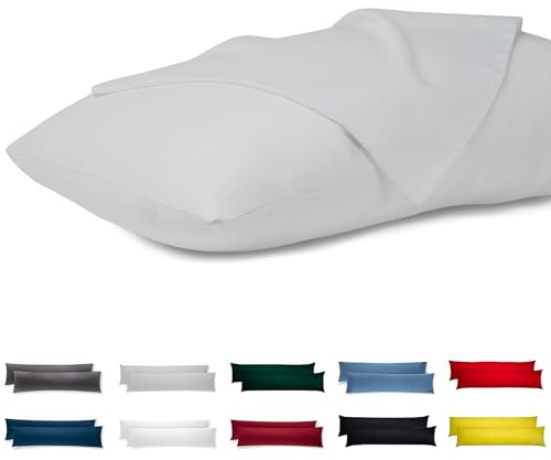Seitenschläferkissen Bezug 40 x 145 Baumwolle Premium Jersey 2er Set Kissenbezug Deko für Kissen Bett/Sofa Stoff Weicher Resistent Hypoallergen Anti-Milben Kopfkissenbezug Verdecktem Zip Voll Waschbar