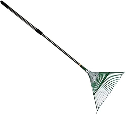 QIANMEI Harrow garden rake fold up rake 160cm leaf rake|22 Tines Adjustable Shrub Rake|Stainless Steel Weeds Rake wobble-free operation|Shrub Courtyard Broom Tools