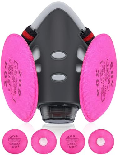 Facemoon Respiradores Mascarillas,Mascarilla Antipolvo,Cubierta Facial Contra El Polvo, Cubierta Facial Seguridad Adecuado Para Variedad de Situaciones de Trabajo,Con Gafas Protectoras