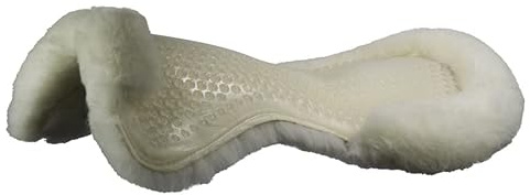 Acavallo Gel Pad Massage mit Schaffellunterseite, Farbe/Fellfarbe:transparent/White