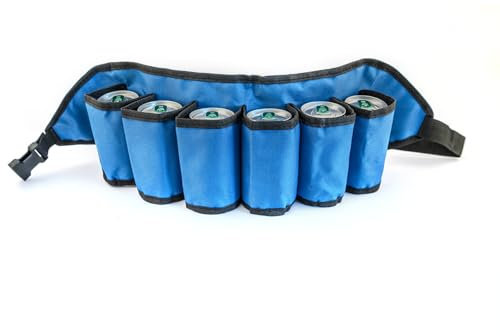Awxevcik Beer Belt, Beer and Drink Belt Bag Waist Storage Bag Beer Belt, Oxford Cloth Beer Belt Holder (Blue)