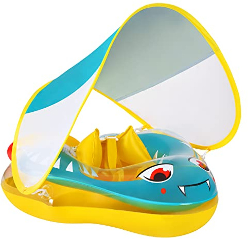 Simring baby med avtagbart soltak (grön)