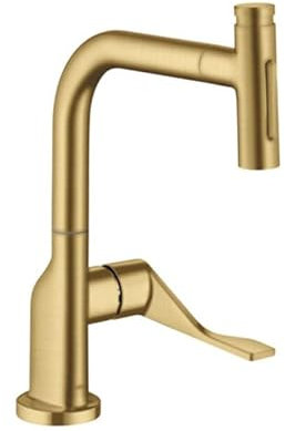 hansgrohe AXOR Citterio DN15 Einhebel-Küchenmischer Select 230 2jet mit Ausziehbrause, 39862250, Farbe: Brushed Gold Optic