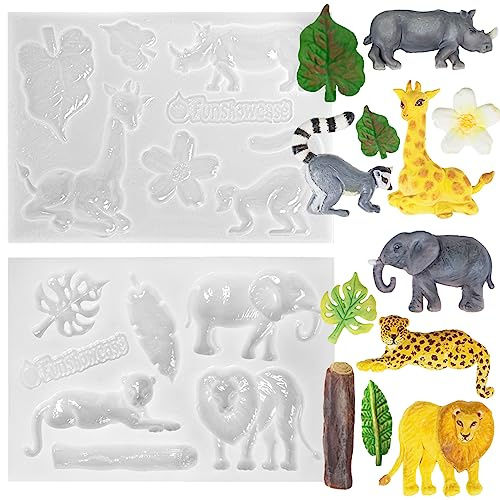 Safari Tierformen, Polymer-Ton, 12 Mulden