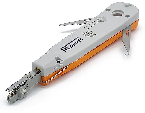 Maintec LSA-PLUS Profi-Anlegewerkzeug mit Sensor 5-in-1 Auflegewerkzeug Krone Netzwerk Werkzeug Zange grau/orange