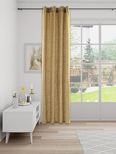 Ösenschal Blickdicht | Crashoptik modern | Safran gelb | Vorhang