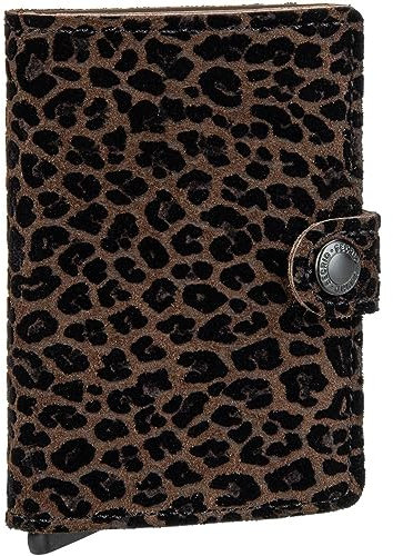 Secrid Miniwallet Crisple Pumpkin aus Leder, in der Farbe Leo, für 4 Karten mit oder 6 Karten ohne Prägung, Maße: 10,2 x 6,5 x 2,1 cm, MLe-Brown