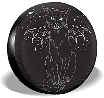 Schwarze Katze Reserverad Reifenabdeckung Schmutzfest Radreifenabdeckung Sonnenschutz Reserveradabdeckung Universal Für Wohnmobil LKW Rv 16Inch
