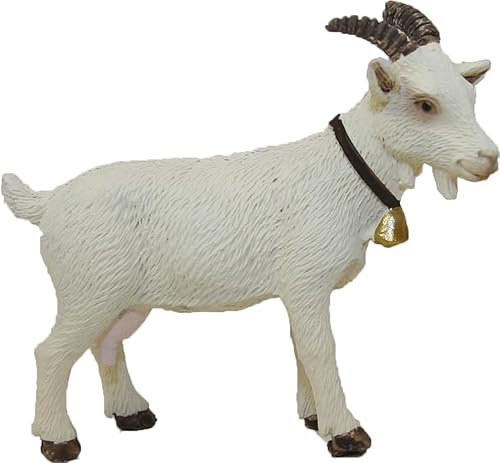 FADEDA Chèvre blanche - Hauteur : 4 cm - Peinte à la main - Figurines de crèche détaillées - Décoration de table de Noël - Accessoires de crèche