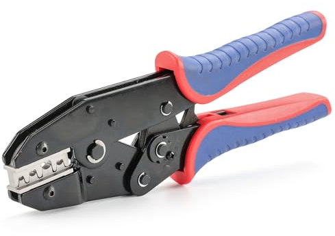 HKS Pince à sertir professionnelle pour connecteurs de câbles solaires PV - Pince à sertir à cliquet - AWG 14-8 (2,5-10 mm²) - Outil de sertissage électrique