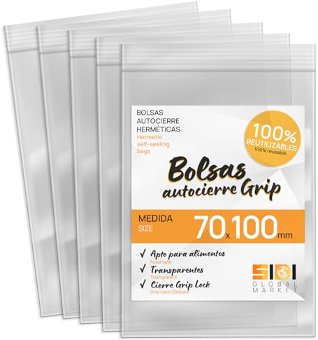 SIDI Lot de 2 000 sachets en plastique transparent pour congélation des aliments, sachets à fermeture automatique pour anniversaire, cadeau, bonbons, voyage (70 x 100 mm)