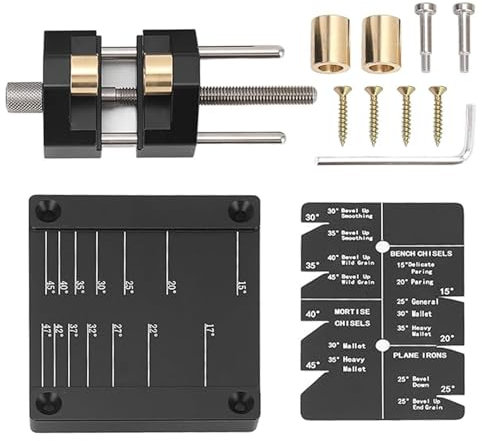Sistema De GuíA De BruñIdo, Juego De Afilado De Cinceles De 15 A 45°, Plantilla De Afilado De Cincel De GuíA De BruñIdo De AleacióN De Aluminio Ajustable Para Cinceles Y Aviones