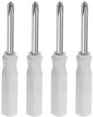 QUARKZMAN 4pz Ph1 Mini Cacciavite Phillips 2.5mm Testa a Croce Magnetica 45mm Lunghezza per Riparazioni di Piccoli Elettrodomestici, Bianco