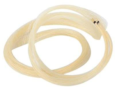 2 Hanks Professionelles Geigenbogenhaar, aus Mongolischem Hengsthaar | Ungebleicht, Beige, Ähnliche Stärke, Griffigkeit, für Viola und Kleinere Instrumente, 2 Hanks