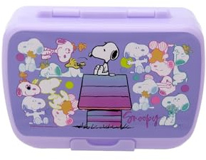 CYPBRANDS Snoopy, Sandwichera, Lonchera, Tartera, Porta Alimentos, Color Morado, Producto Oficial