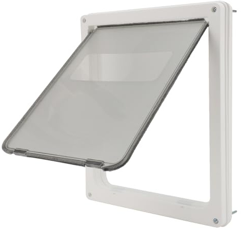 Haustiertür mit Klappe für die Wand, 2-Wege-Katzenklappe für Innen- und Außentüren, Wetterfeste Haustiertür, Geräuschlose Hundeklappe und Katzentür für die Haustierbox (Große