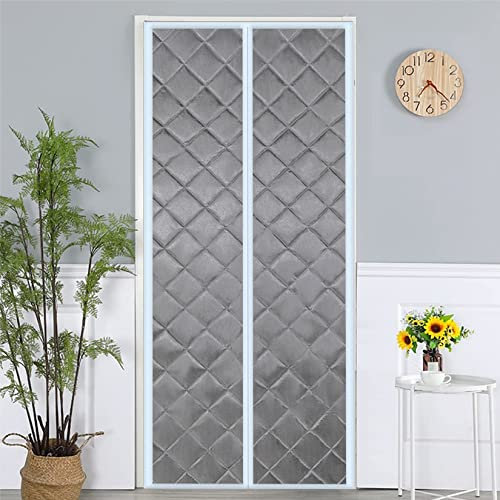 Rideaux de fenêtre isolants gris - 125 x 205 cm - Imperméable - Coupe-vent - Panneau isolant acoustique - Pour portes de balcon et de terrasse - Protection contre le froid