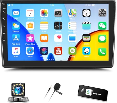 2+32G Autoradio Bluetooth per Audi A4 S4 RS4 B6/B7 8E 2000-2008 con Mirror Link, 9 Pollici HD 1080P Schermo per Auto, Autoradio Android 13 con WiFi Navigazione GPS FM/RDS USB SWC+Telecamera&MIC