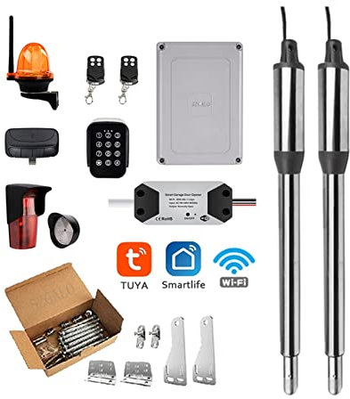 Apriporta, Controllo Wifi Attuatore Lineare Elettrico Motore 300kgs Motore Automatico Apri Cancello Battente App Opzionale for La Sicurezza Domestica/Fattoria/Garage/Affari,Forte apricancello(Tuya Ki