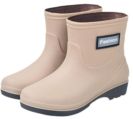 LOVIVER Bottes de pluie mi-mollet pour femmes, bottes de pluie élégantes, résistantes à l'usure, antidérapantes, bottes de jardin courtes pour randonnée et, 38