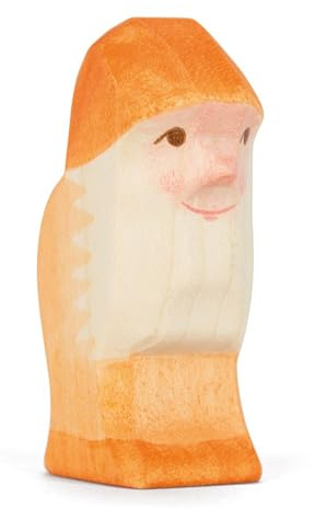 Ostheimer - 25044 - Zwerg Orange, Holz, Handarbeit, 6,5cm x 3,3cm x 2,5cm