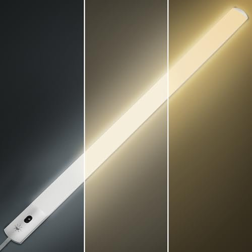 SOAIY 60CM Luce LED Sottopensile con Sensore Movimento a Mano, 3 Colori Luminosità Regolabile Luce Interna, 5V USB Powered, Lampada LED Adesivo per la Cucina, Armadio, Scaffale